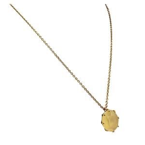 Les Néréides La Diamantine 14K GP Hand Faceted Yellow Glass Pendant 28” Necklace